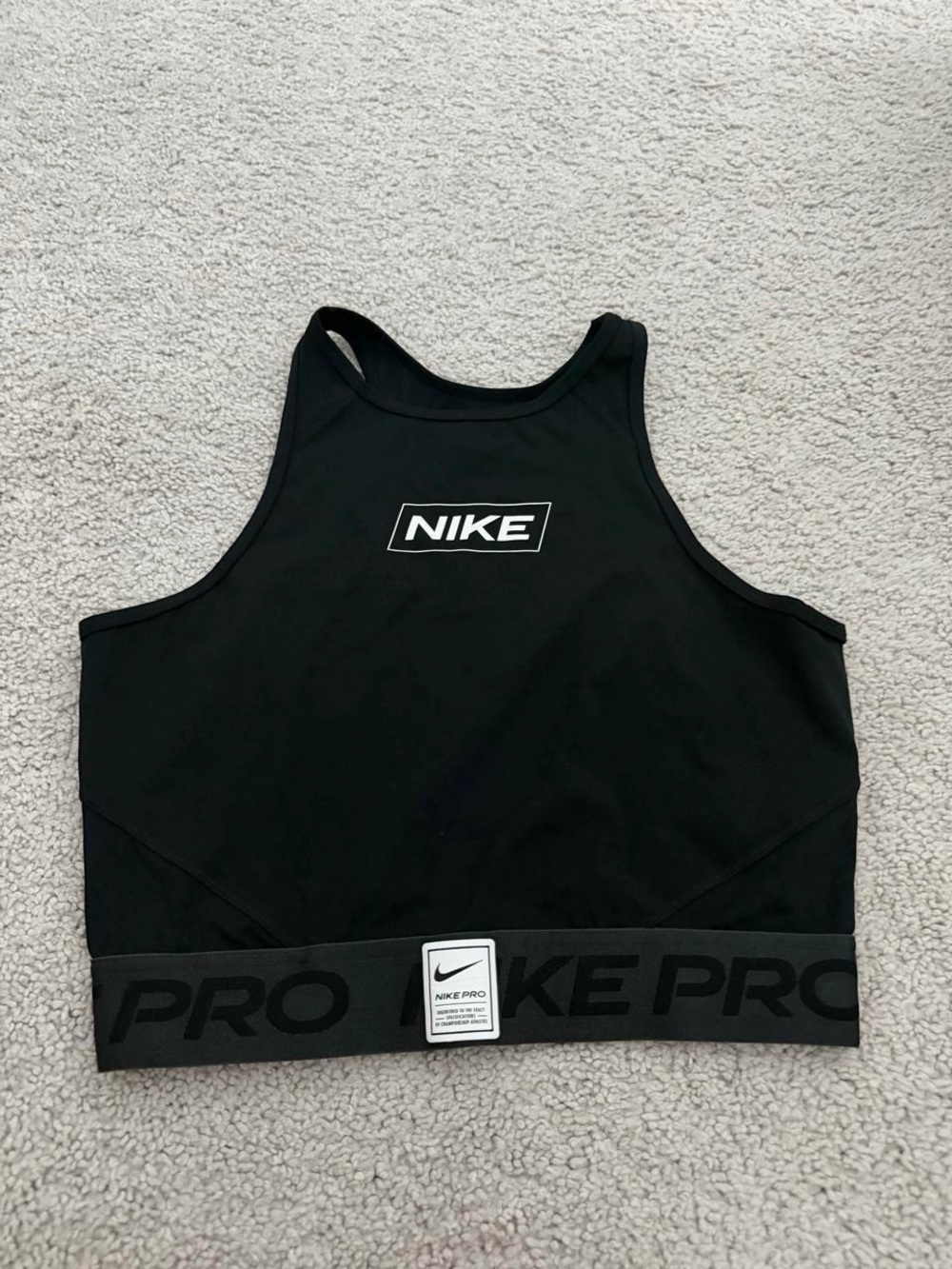 Nike Black Women’s Athletic Tank with Branded Hem